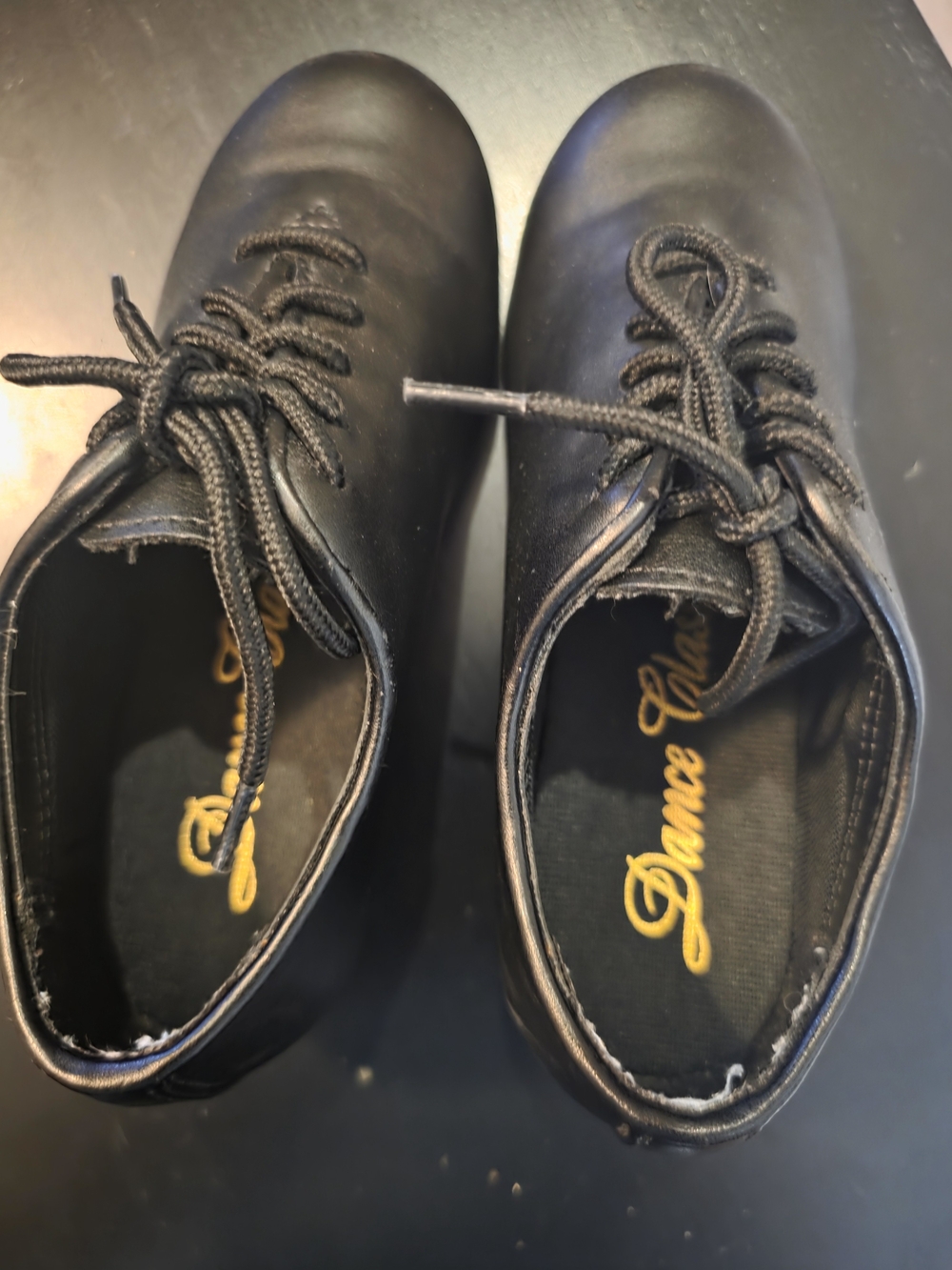 Dance Class Black Lace-Up Tap Shoes